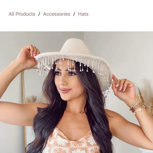 Rhinestone fringe cowgirl hat - Picture 1 of 8